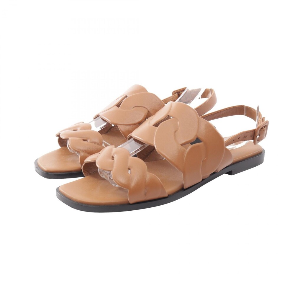 Hermes Grace Flat Sandals Shoes Leather #373673H77B